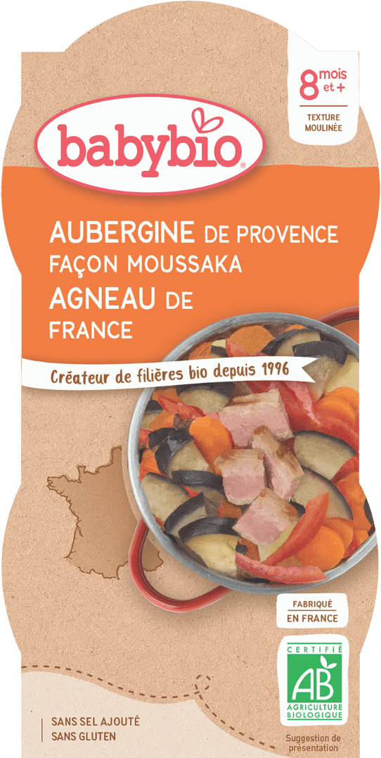 Bordje Aubergine Moussaka Lam vanaf 8 maanden BIO